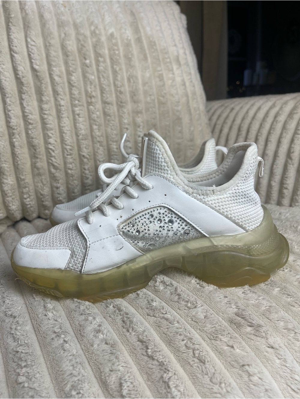 Steve Madden Maxima Rhinestone Women’s Chunky Platform Sneakers Size 7 Bling - Picture 4 of 12